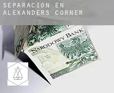 Separación en  Alexanders Corner